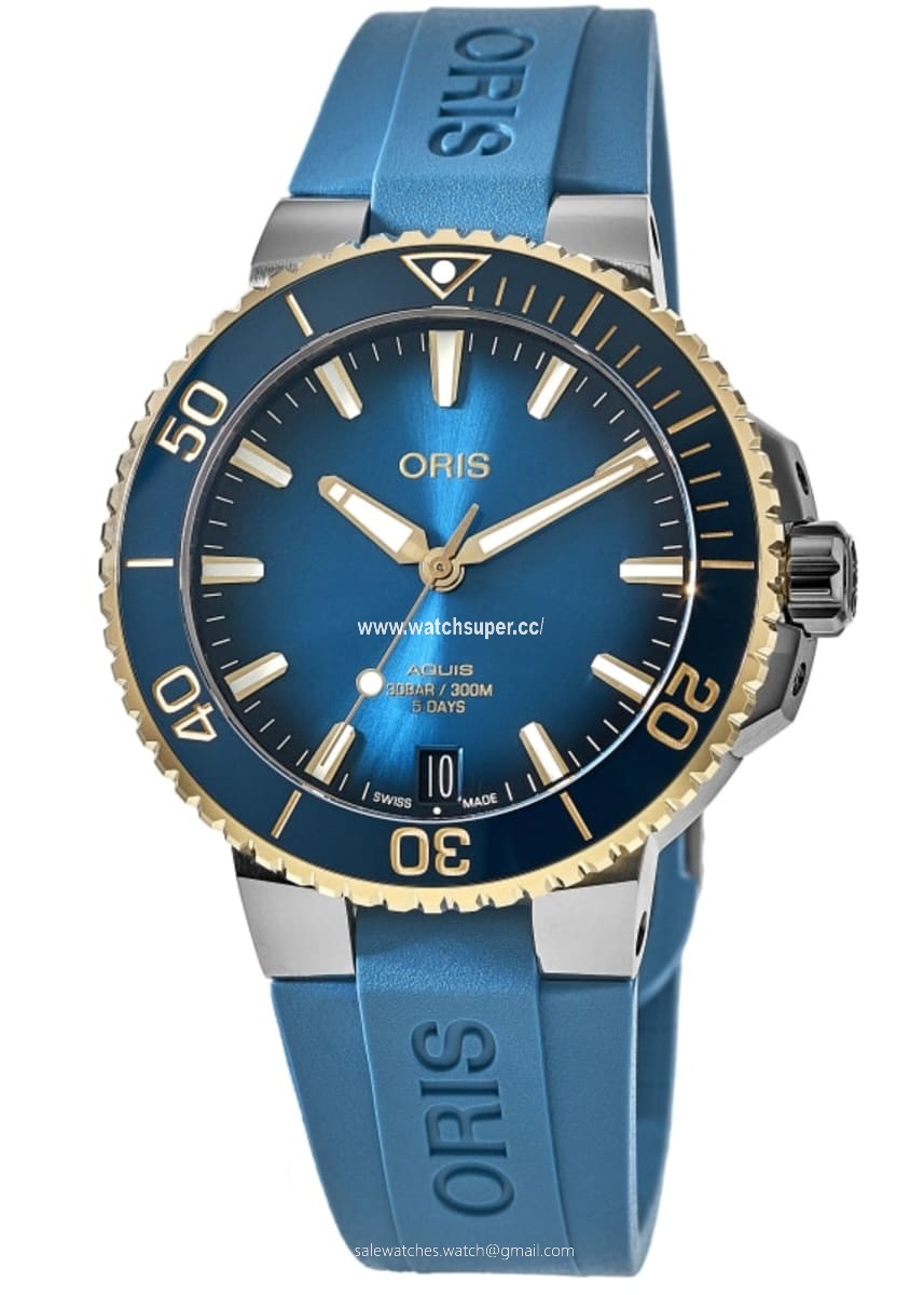 Oris Aquis Date 01 400 7769 6355-07 4 22 75FC Yellow Gold & Stainless Steel 1