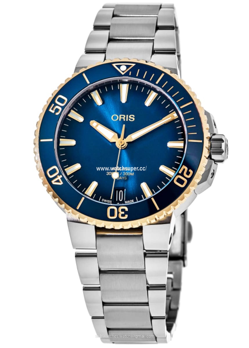 Oris Aquis Date 01 400 7769 6355-07 8 22 09PEB Yellow Gold & Stainless Steel 1