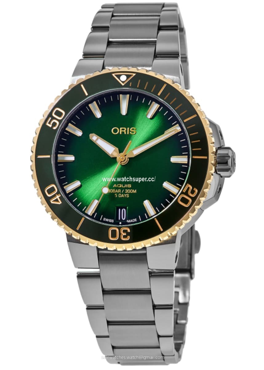 Oris Aquis Date 01 400 7769 6357-07 8 22 09PEB Yellow Gold & Stainless Steel 1
