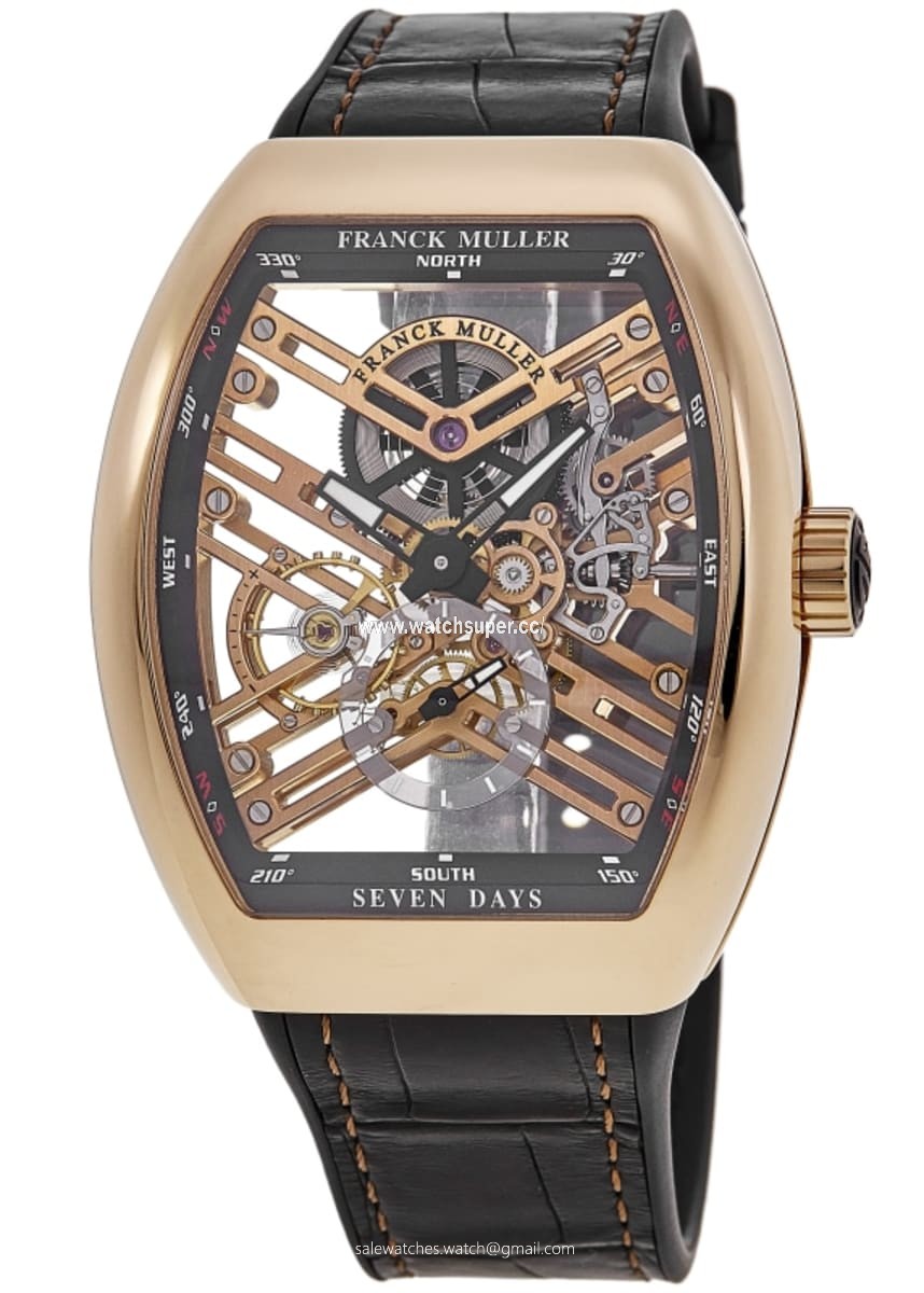 Franck Muller Vanguard 7 Day Power Reserve Skeleton V 45 S6 SQT (NR) 5N Rose Gold 1
