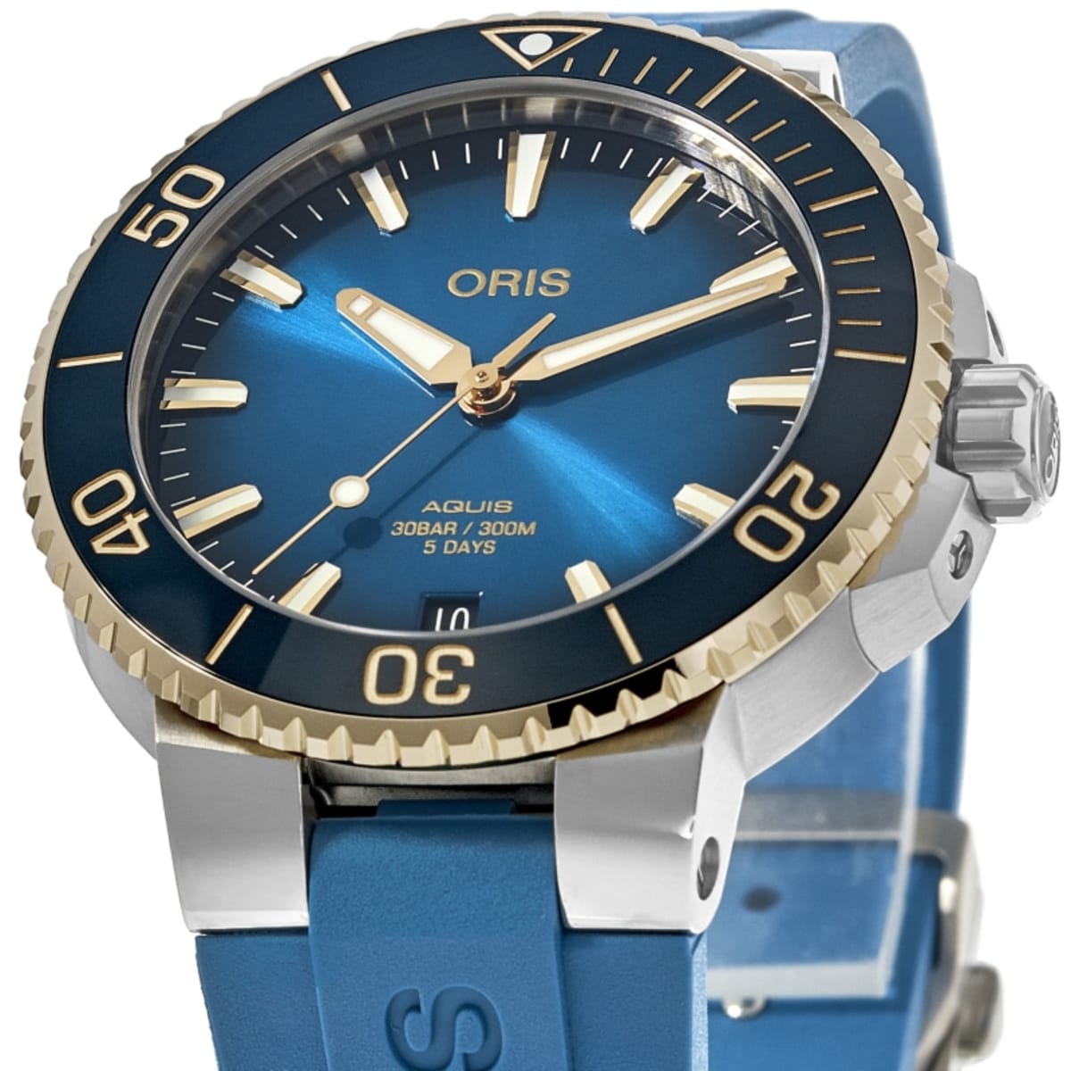 Oris Aquis Date 01 400 7769 6355-07 4 22 75FC Yellow Gold & Stainless Steel 2