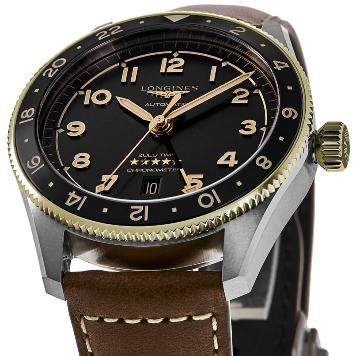 Longines Spirit Zulu Time L3.802.5.53.2 Yellow Gold & Stainless Steel 2