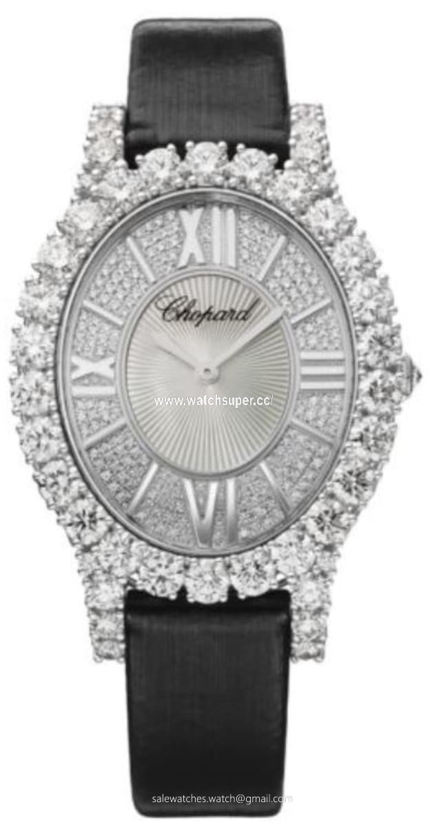 Chopard L'Heure Du Diamant Oval Medium 139383-1201 White Gold Watch