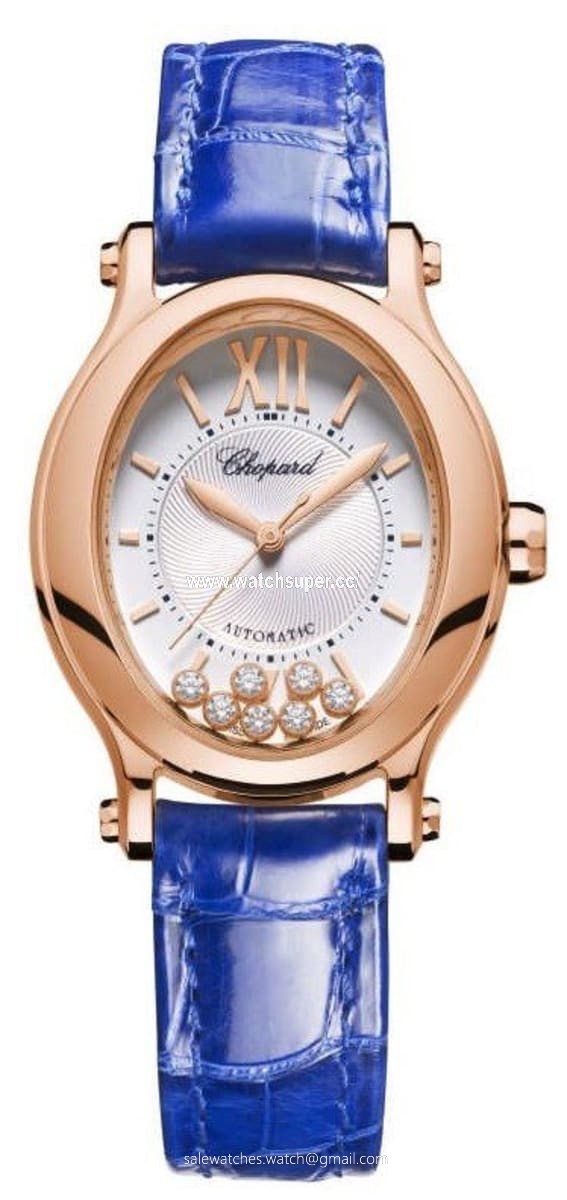 Chopard Happy Sport Oval 7 Floating Diamonds 275362-5001 Rose Gold Watch
