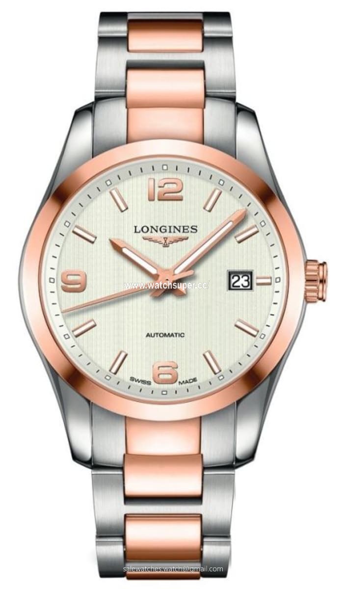 Longines Conquest Automatic L2.785.5.76.7 Rose Gold & Stainless Steel Watch