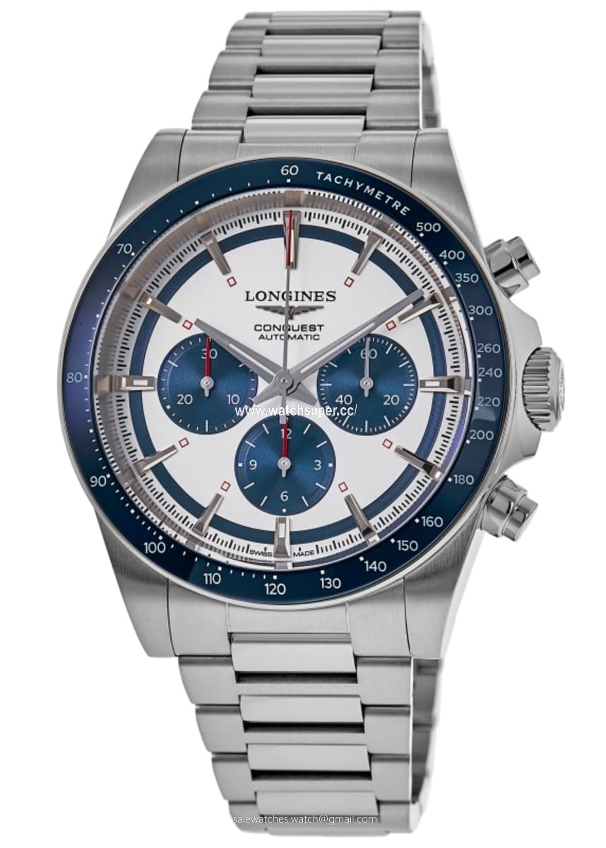 Longines Conquest Automatic Chronograph L3.835.4.98.6 Ceramic & Stainless Steel Watch