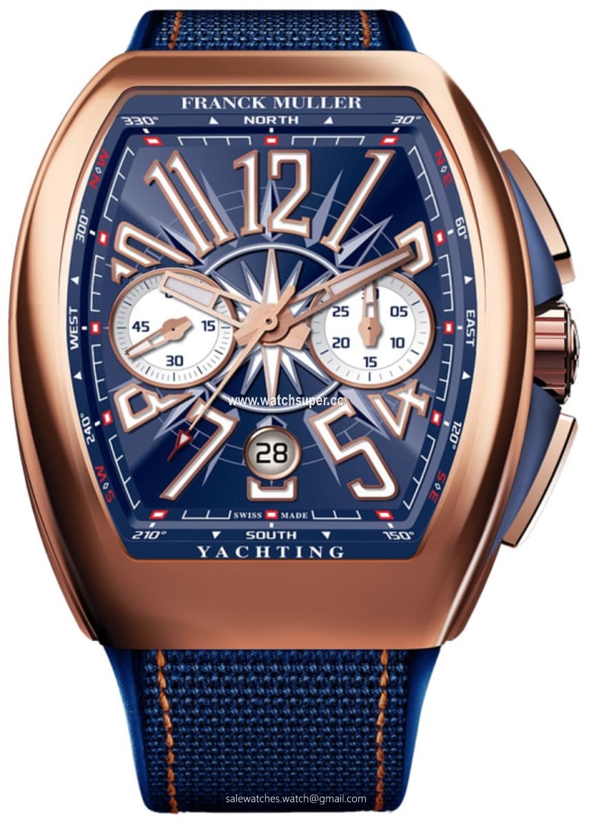 Franck Muller Vanguard Yachting V 45 CC YACHT 5N BL Rose Gold Watch