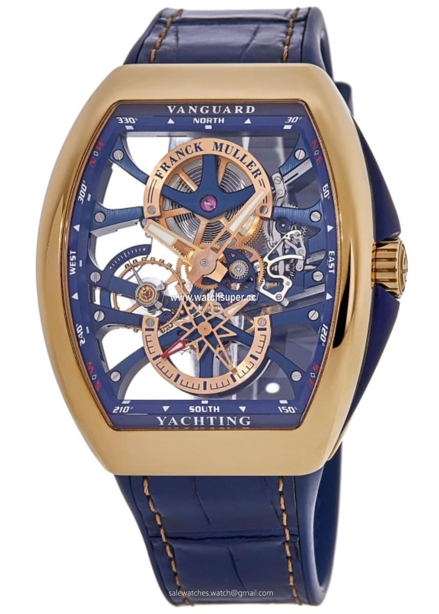 Franck Muller Vanguard Yachting V 45 S6 SQT YACTHING ANC 5N BL Rose Gold Watch